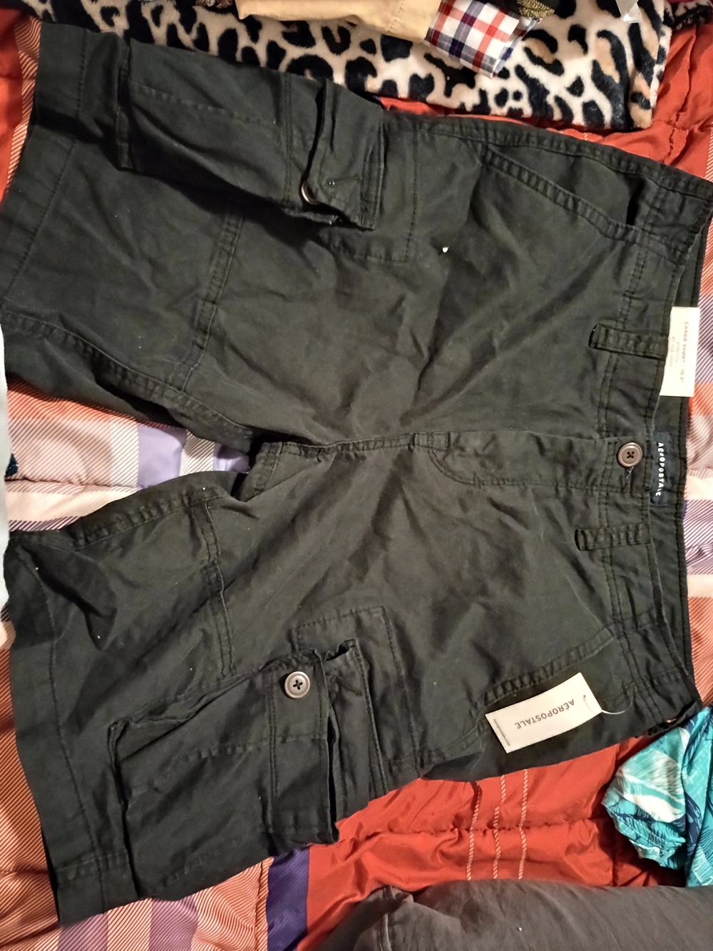 Aeropostale Men's Dark Black Cargo Shorts